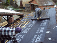Roof renovation in progress
